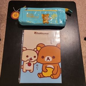 Rilakkuma Pouch + Note Book + Ruler (Price for 3 items)
